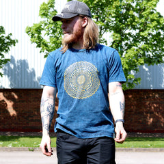 Nomad Sari Stonewashed Cotton T-Shirt – Mandala – Blue – Large product image 2