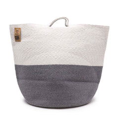 Cotton Rope Laundry / Storage Big Basket 45x40cm - Grey product image 2