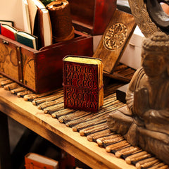 Fat Deckled Edge Leather Notebook – Every Day May Not Be Good (12.7 × 8.9 cm) product image