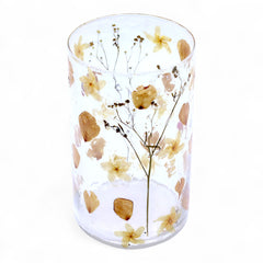 Natural Floral Glass - Tall Vase Candle Holder - Rose - (19x11cm) product image