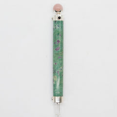 Verdant Heart Wand - Ruby Fuchsite Rose Quartz Crystal Ball top - 23cm product image 2