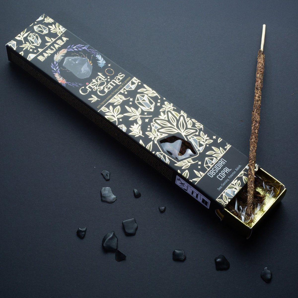 Banjara Cristal Gemas Incense Sticks - Obsidian Copal - product image 3