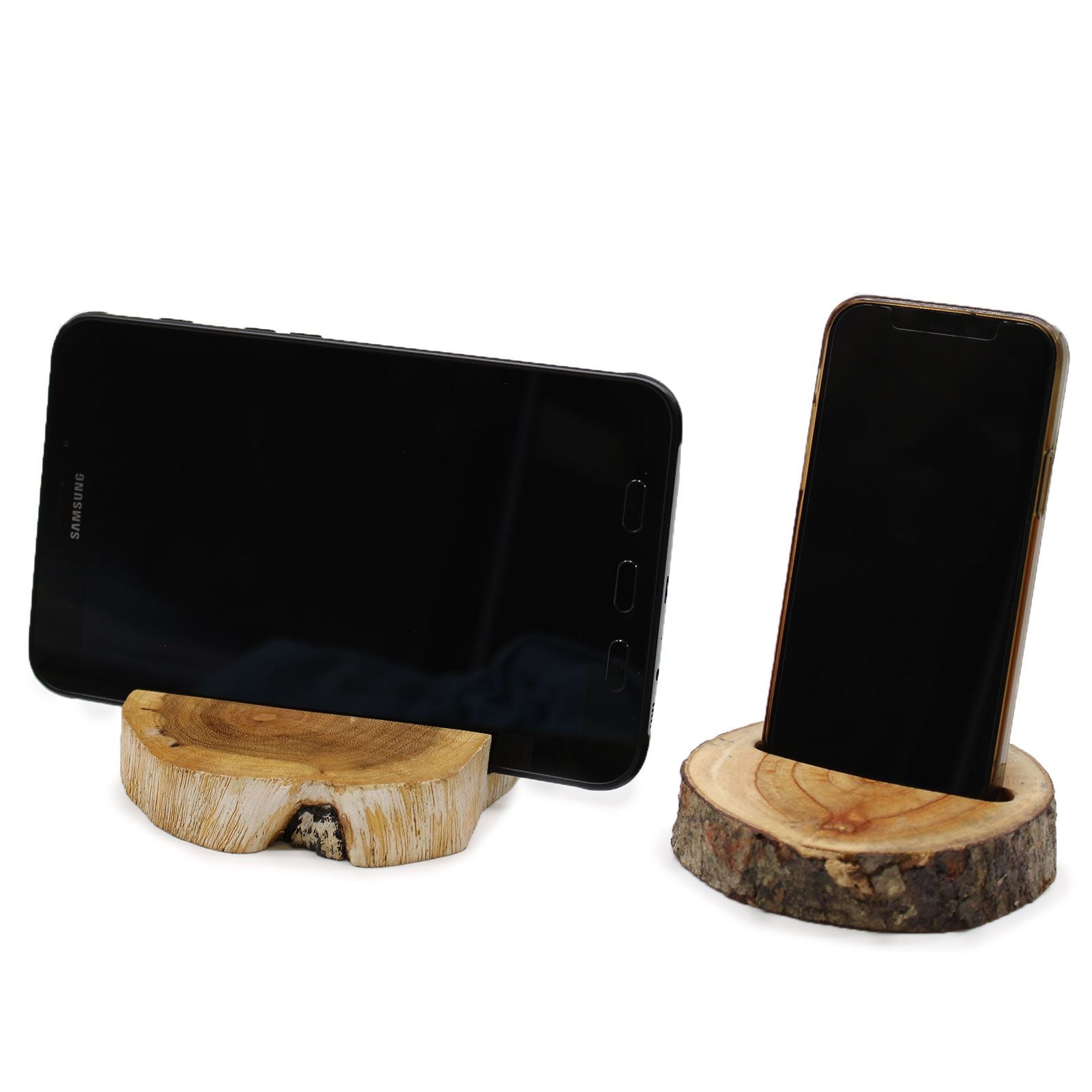 Lrg Gamal Wood Phone Holder - Whitewash product image