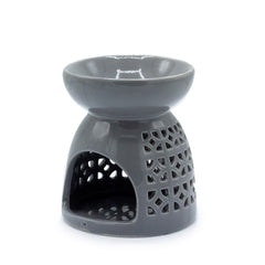 Classic Oil Burner - Morrocan Cutout - Grey product image