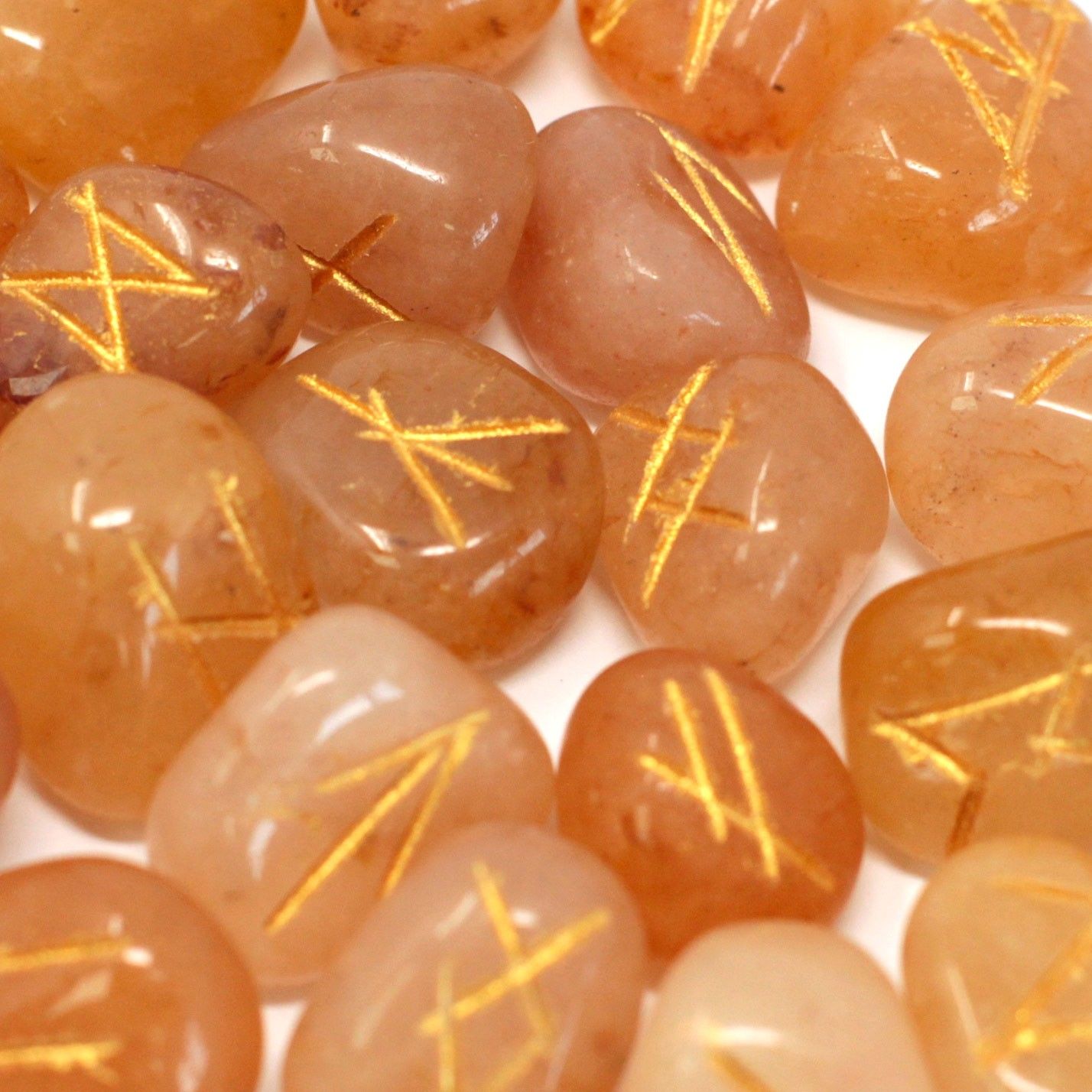 Runes Stone Set in Pouch- Yellow Aventurine product image