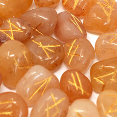 Runes Stone Set in Pouch- Yellow Aventurine product image