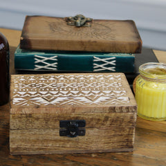 White Washed Wooden Box - 6x4 Slavic Design product image 5