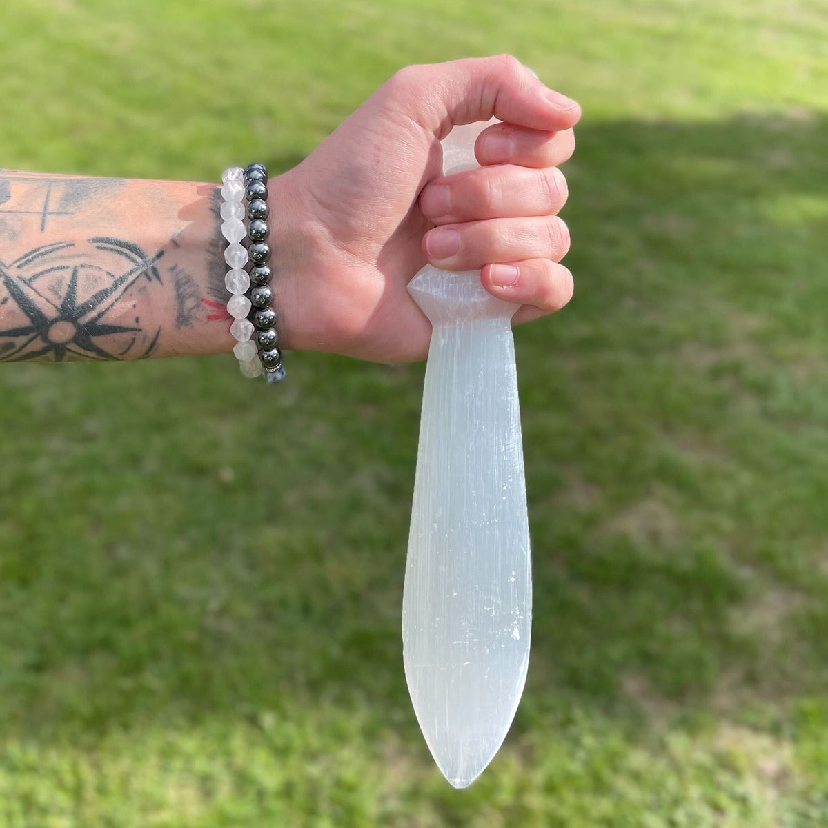 Selenite Lrg Ritual Knife - Spiral (25cm) product image 3