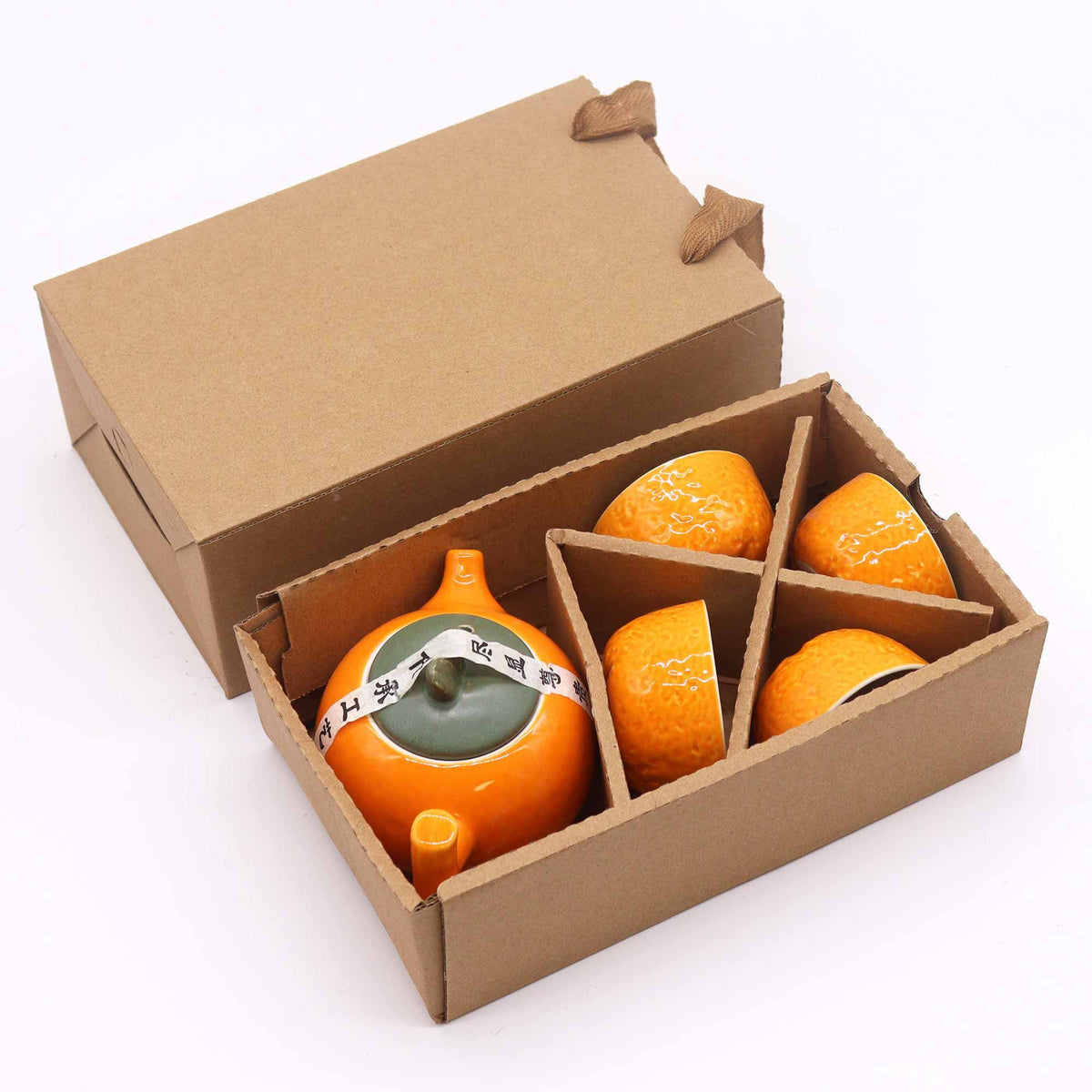 Herbal Orange Teapot Set - Pot & Four Cups product image 4
