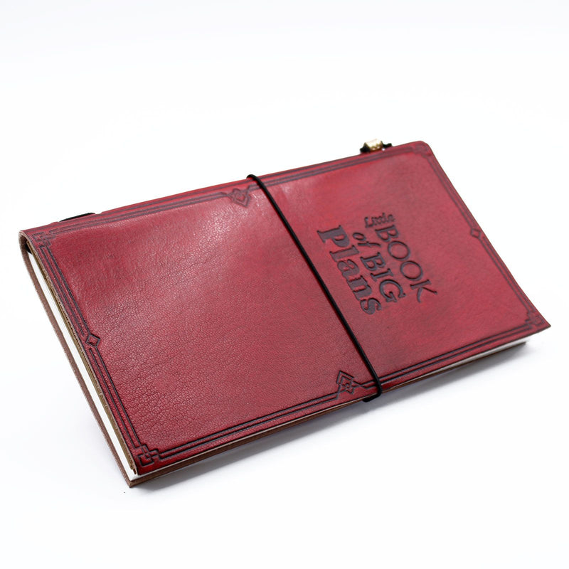 Handmade Leather Journal - Little Book of Big Plans - Red (80 pages) product image
