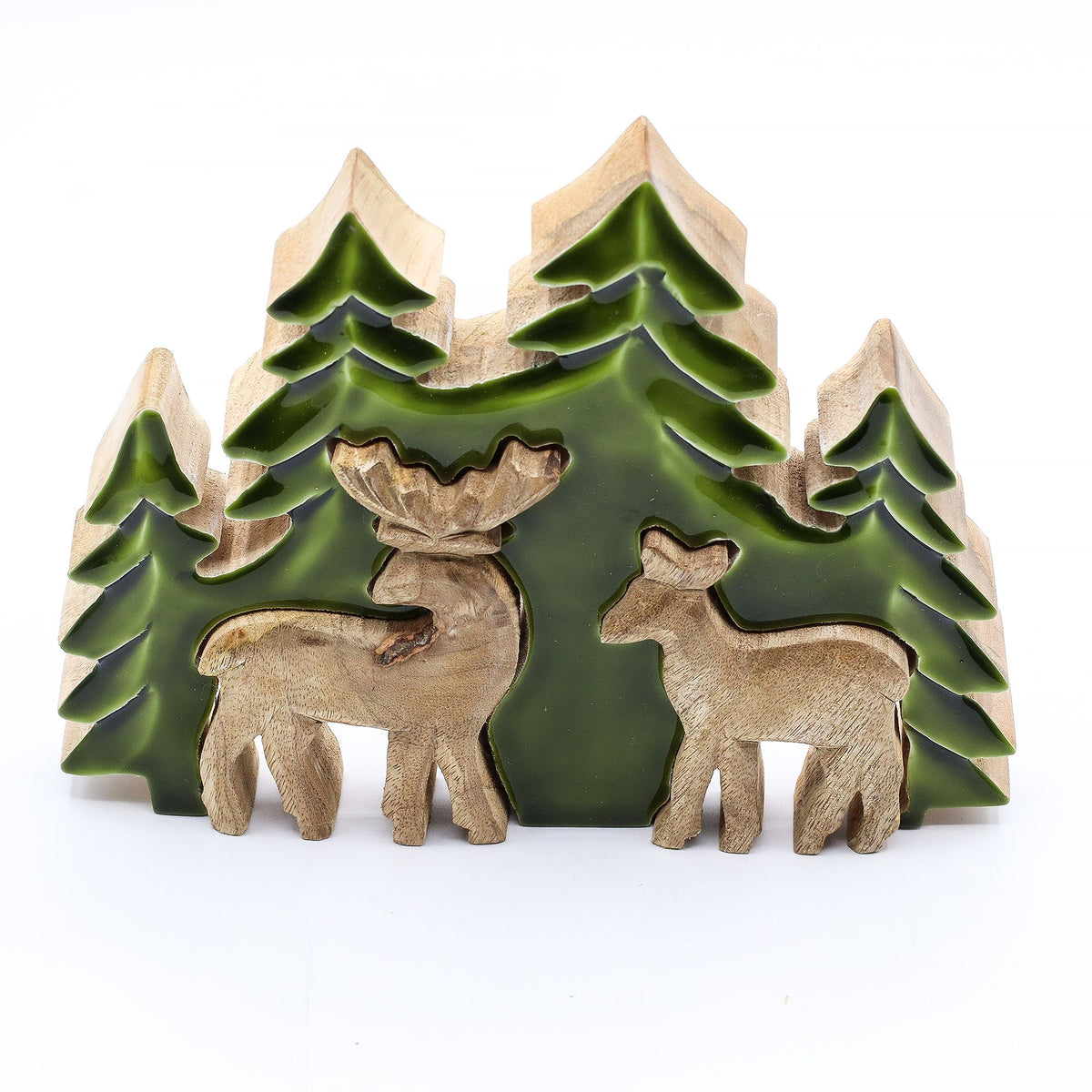 Lost in the Forrest - Two Dear in the Forrest 3D Wooden Decoration - 18x23cm product image 5