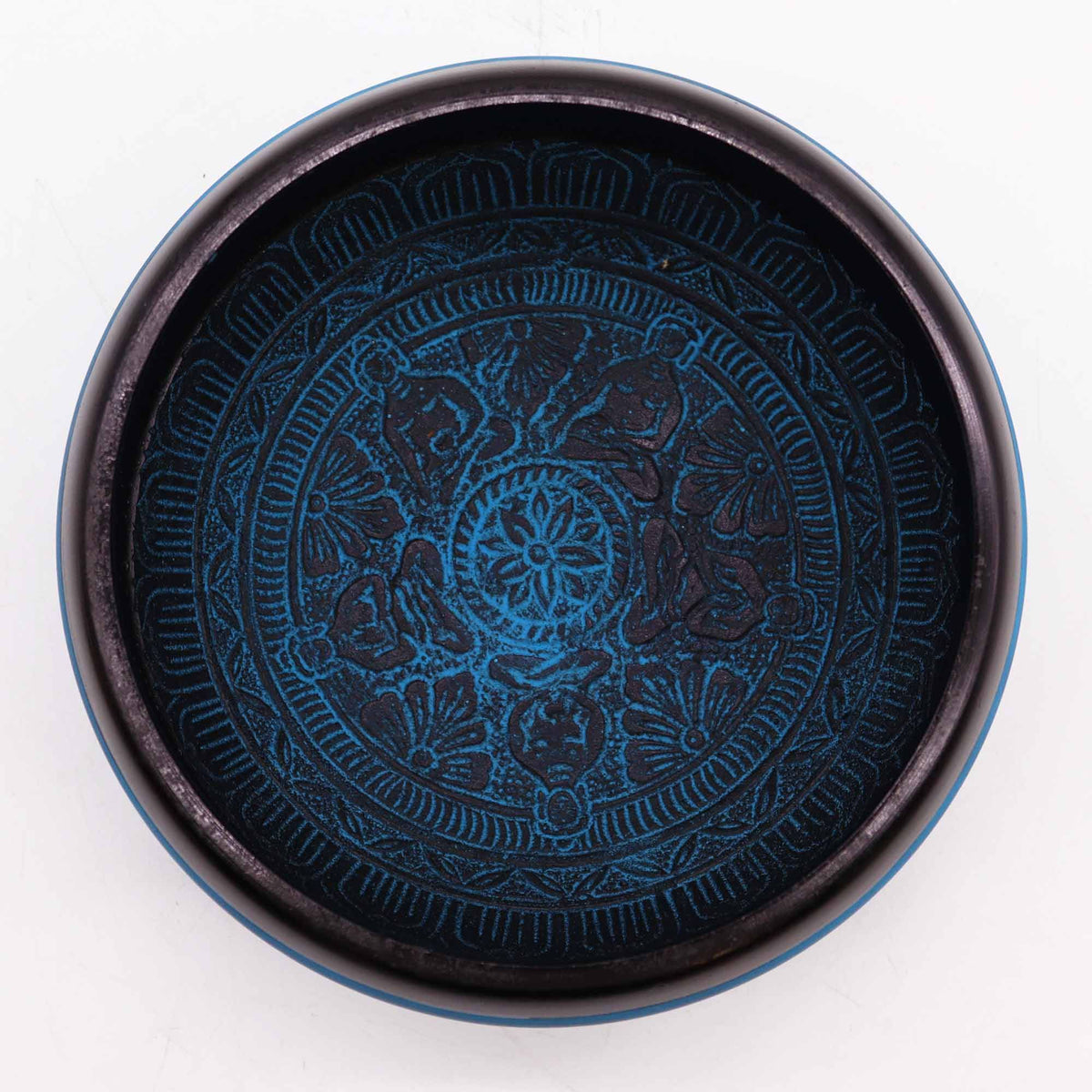 Earth Powder Singing Bowl - Blue Mantra Five Buddha - 16cm product image 3