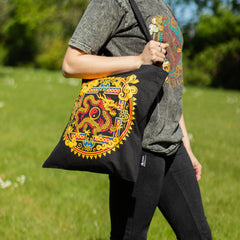 Iconic Classic Tote Bag - Dragon Yin & Yang- Black 6oz product image 8