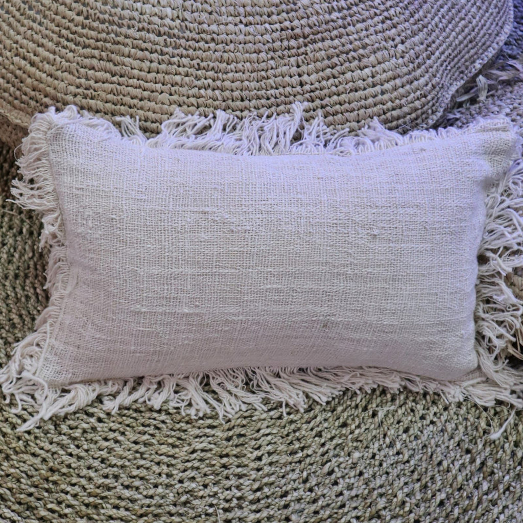 Linen Cushion Cover 30x50cm with fringe product image 3