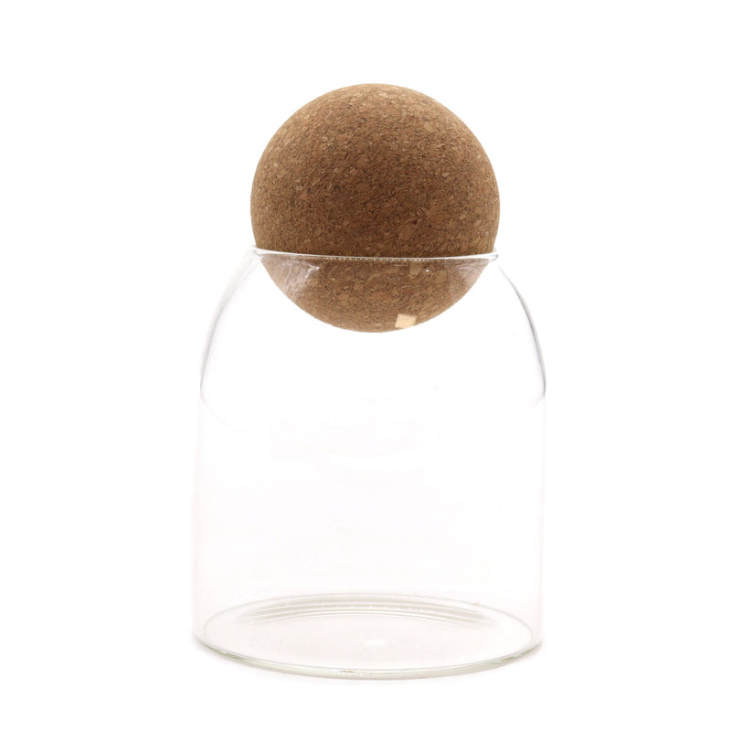 Cottage Cork-Ball Glass Jar - Clear - 10cm product image