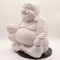 Laughing Buddha Lamp Lavender Crackle - Round Stand product image 7