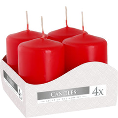 Set of 4 Pillar Candles 40x60mm - Red product image 4
