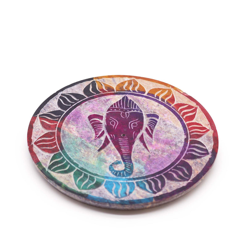 Soapstone Disc Incense Holder - Ganesha product image