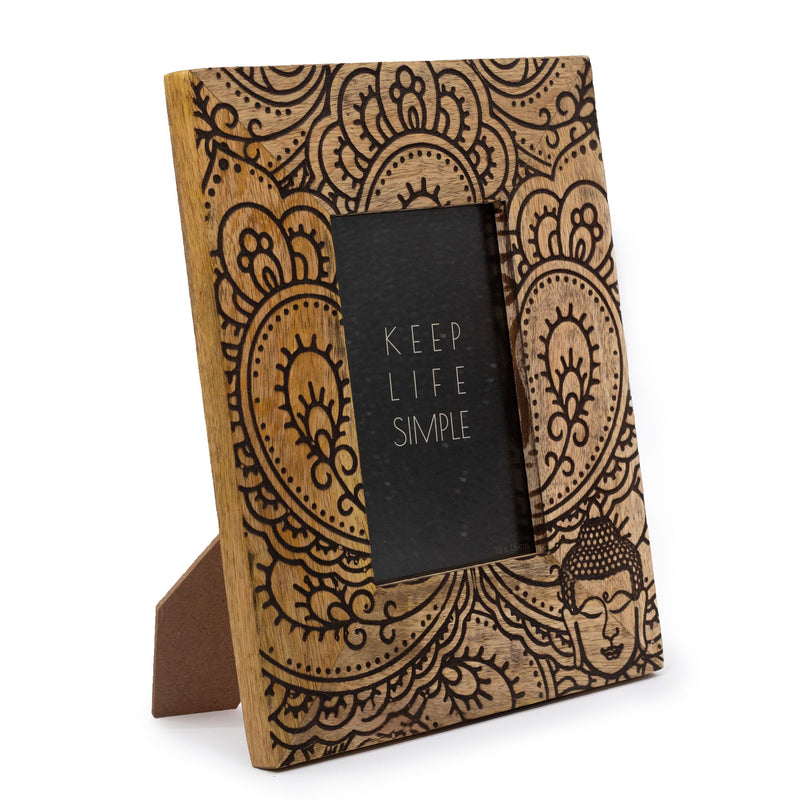 Med Mango Wood Picture Framel (for 10x15cm) 26x20x2cm - Buddha - Black product image
