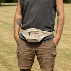 Cotton Hemp Style Belt (or Fanny) Bag - Natural