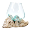 Molten Glass on Whitewash Wood - Large Bowl product image