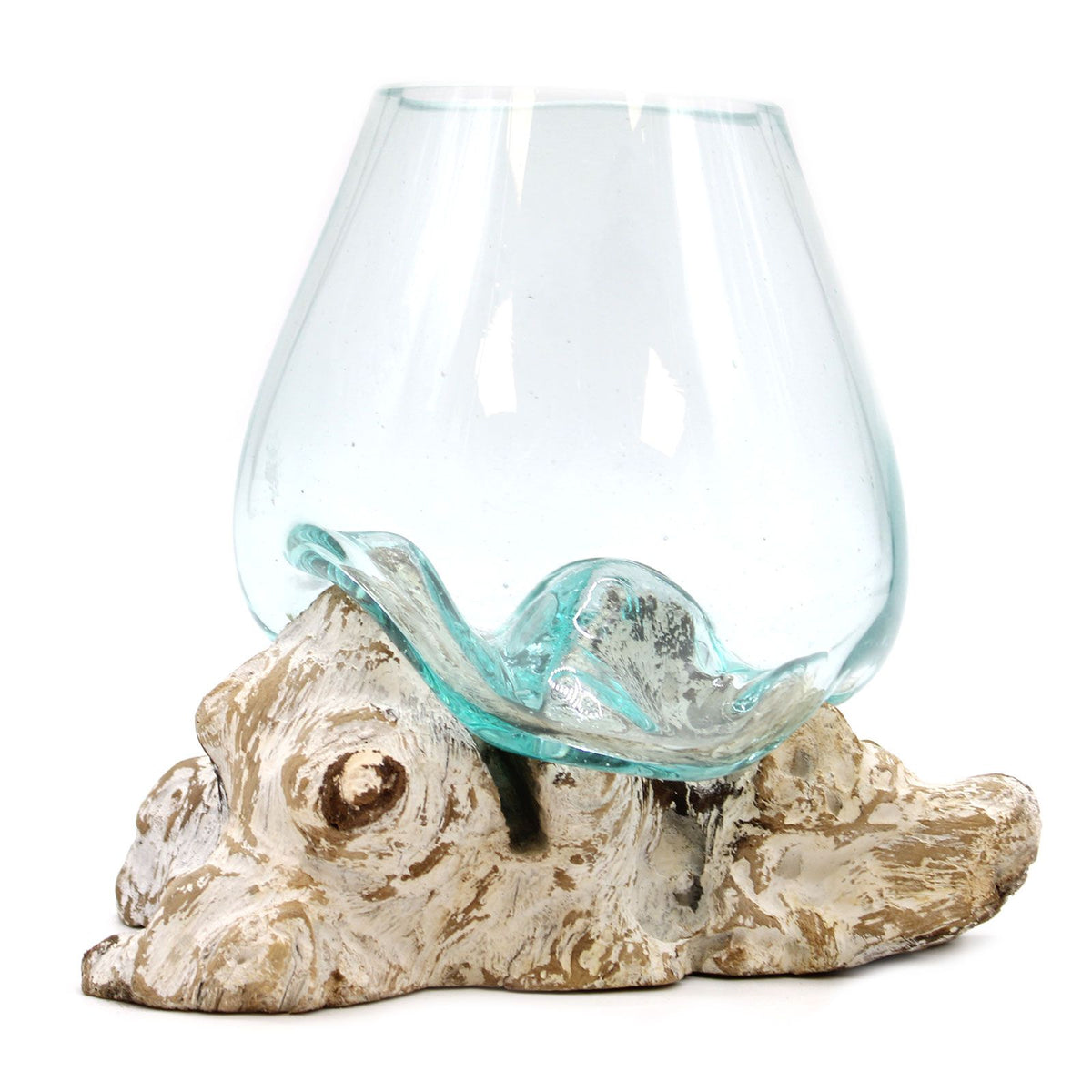 Molten Glass on Whitewash Wood - Large Bowl product image