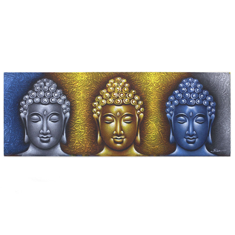 Buddha Painting - Three Heads Gold Detail product image