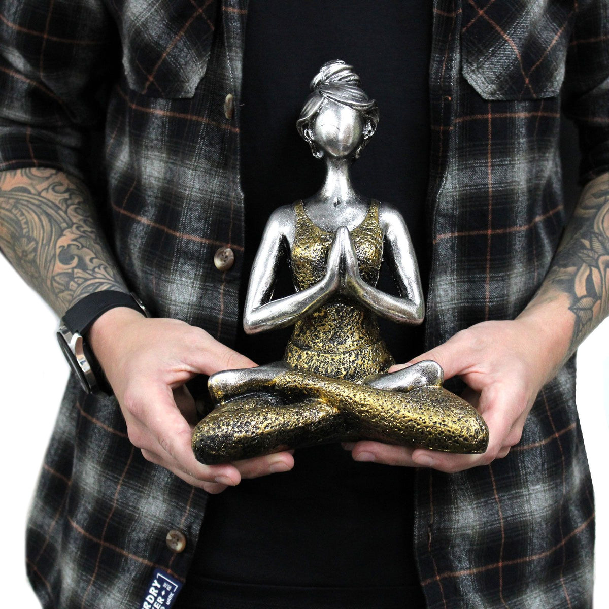 Yoga Lady Figure - Bronze & Turqoise 24cm product image 2