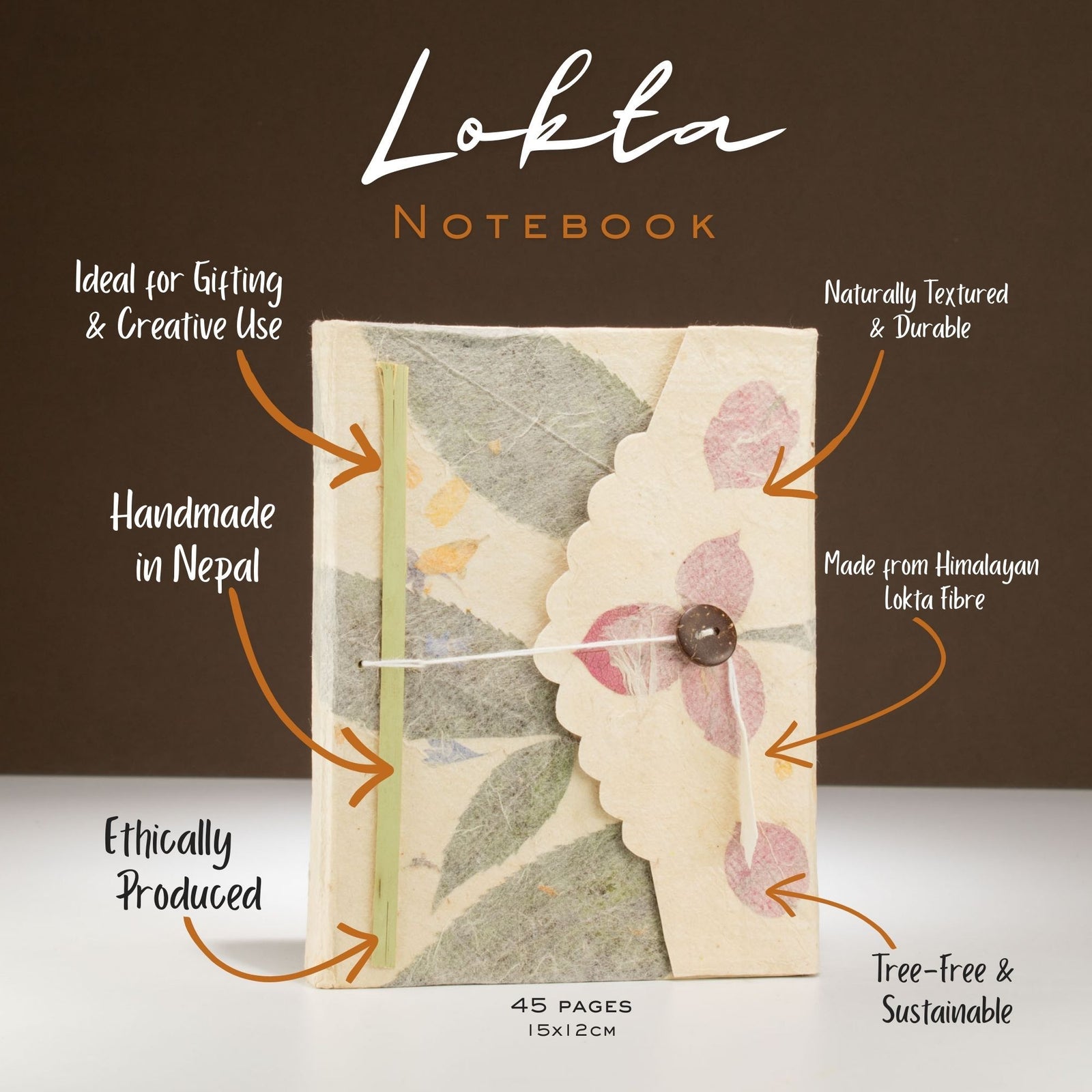 Lokta Bougainvillea Notebook – Medium (15x12cm) – 45 Leaves product image