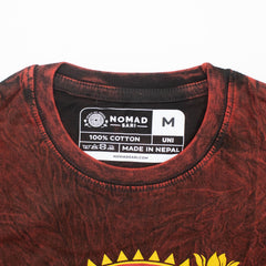 Nomad Sari Stonewashed Cotton T-Shirt - Dragon Mandala - Maroon - Medium product image 10