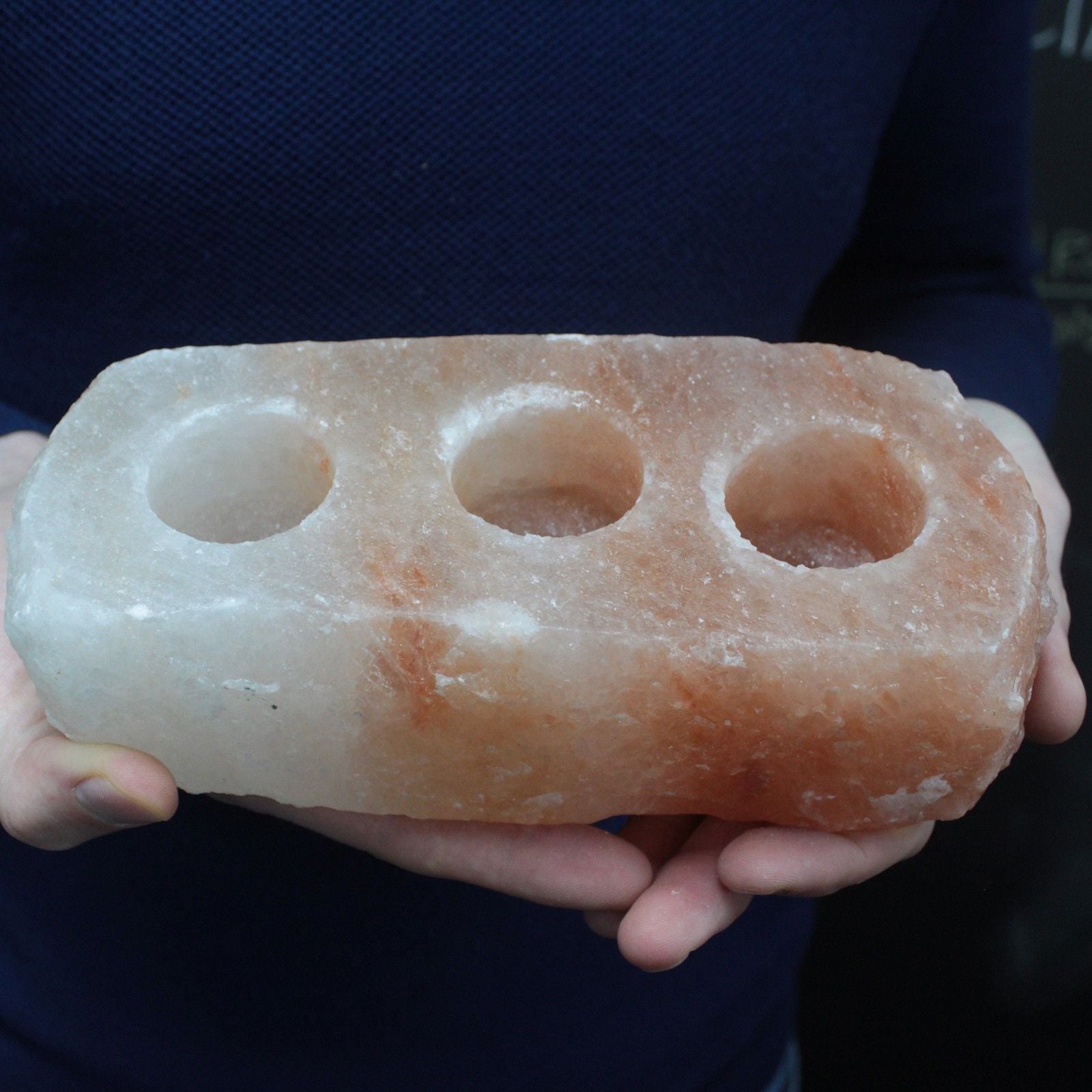 Natural Salt Candle Holder - 3 holes product image