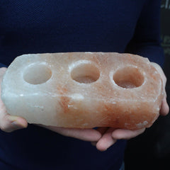 Natural Salt Candle Holder - 3 holes product image