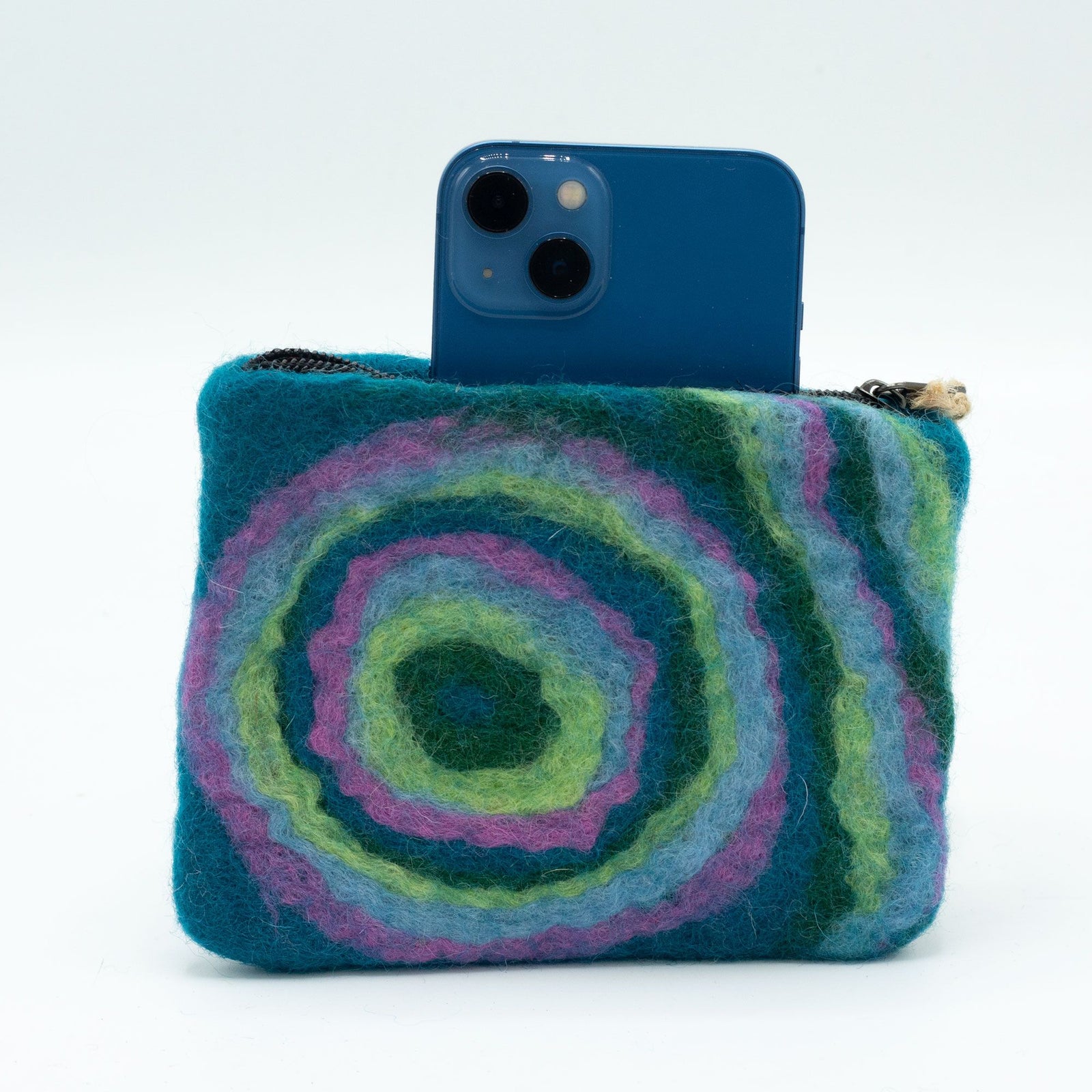 Natural Felt Zipper Pouch (asst) - Psychdelic product image