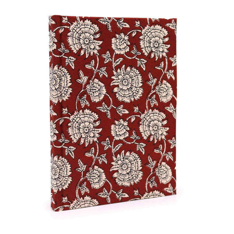 Cotton Bound Notebooks 20x15cm - 96 pages - Burgundy Floral product image