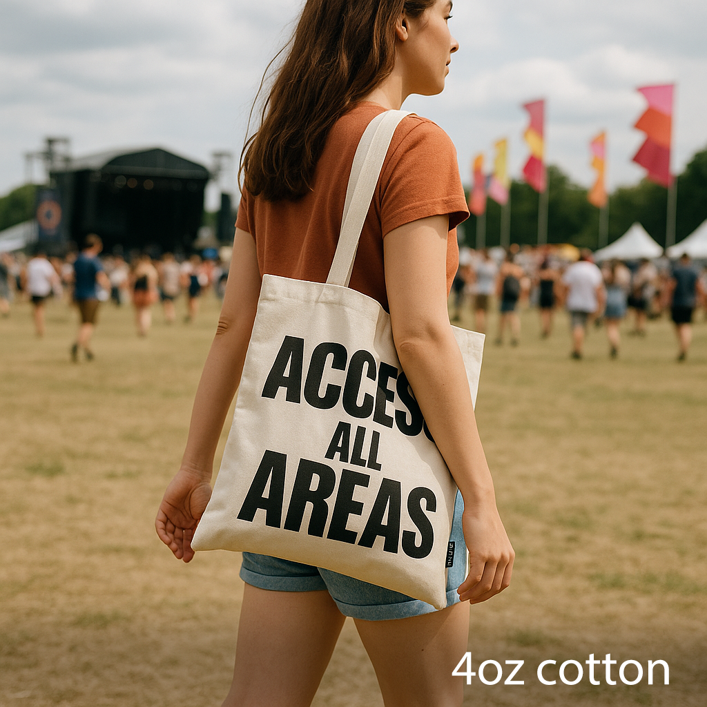 Iconic Basic Tote Bag - ACCESS ALL AREA - Natural 4oz product image
