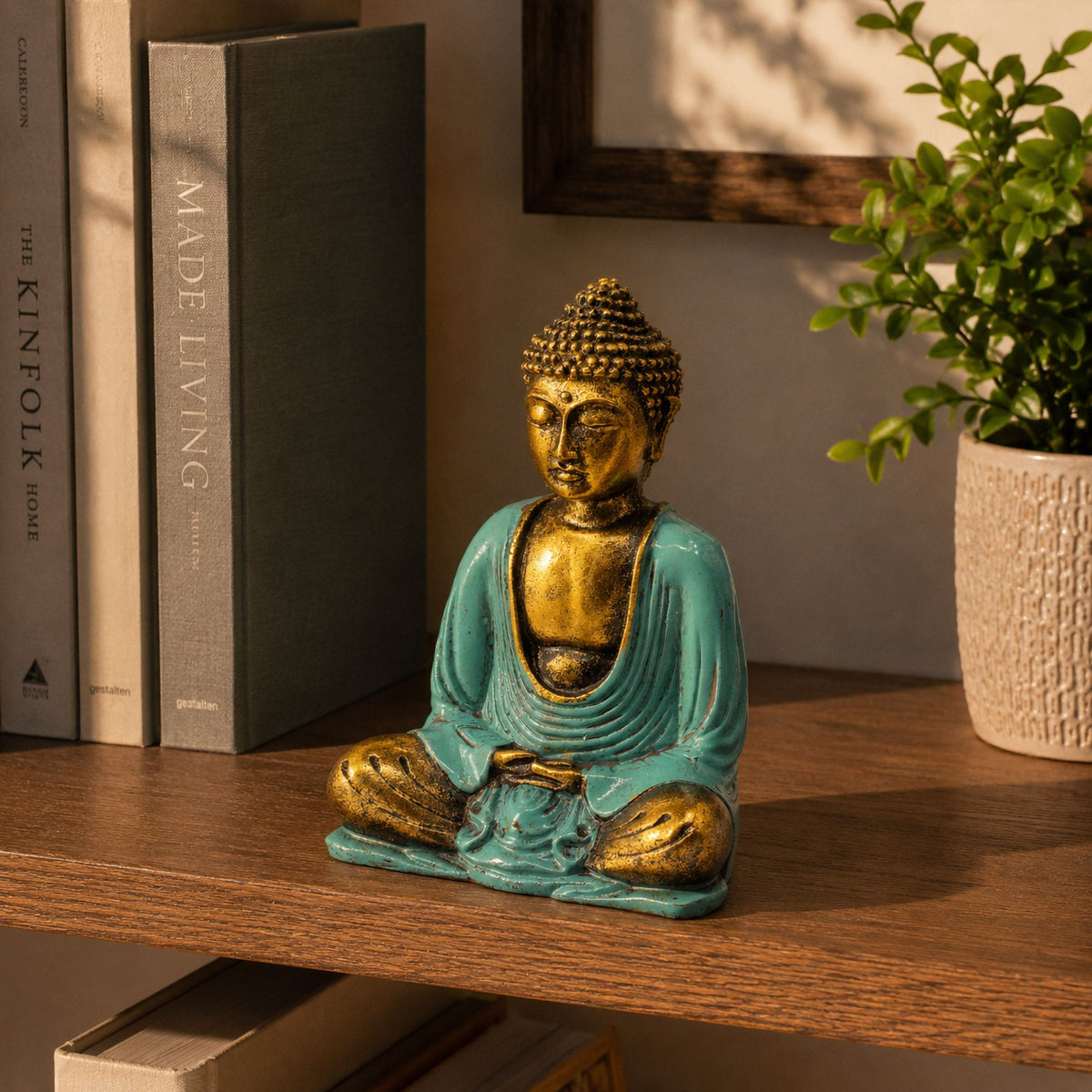 Teal & Gold Buddha - Medium product image 4