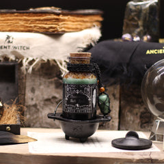Ancient Witch Bath Spell Potion & Aventurine Crystal Amulet - Prosperity product image 4