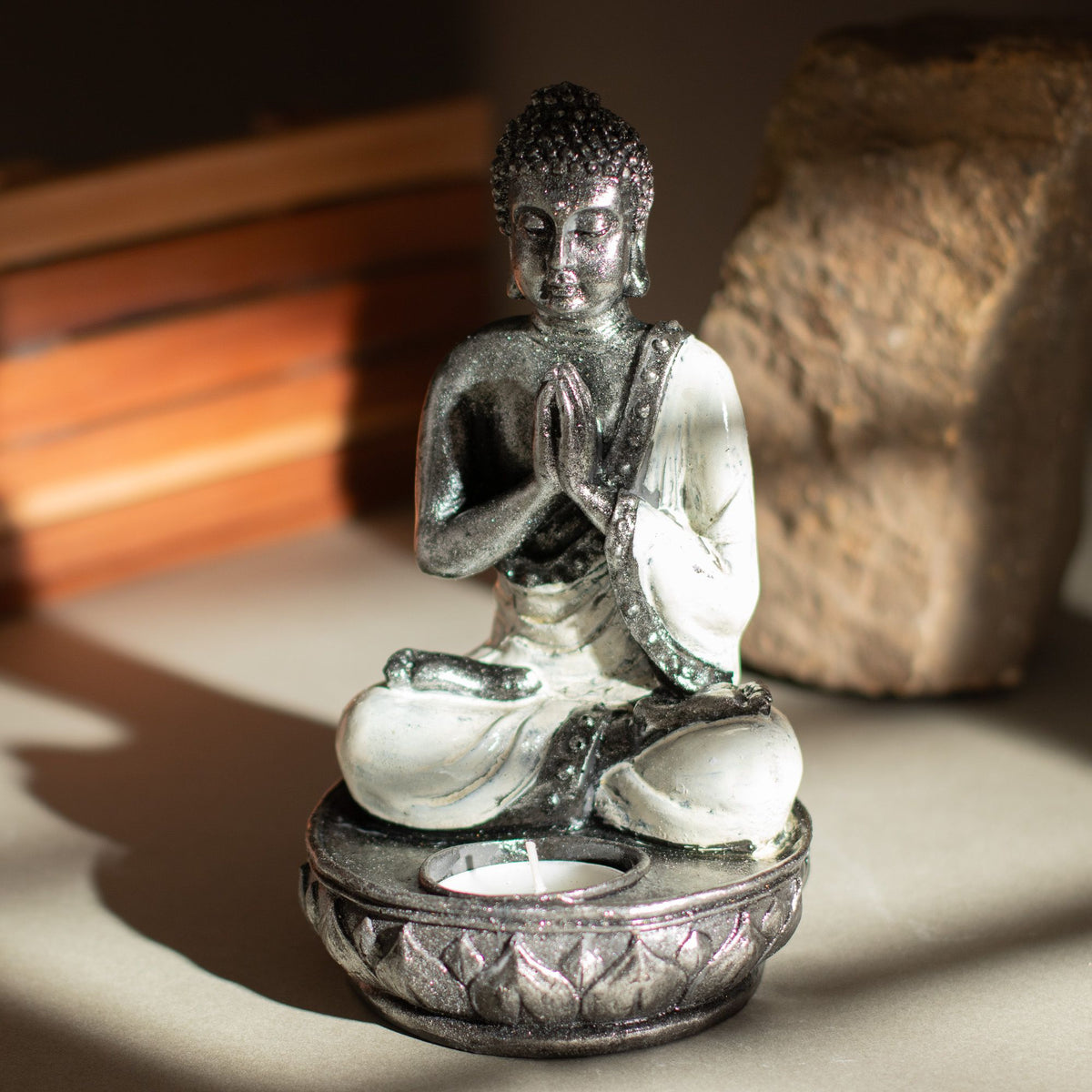 Buddha Candle Holder - White - Medium product image 5