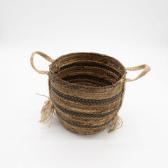 Bananna Leaf & Seagrass Large Baskets - Natural Browns- Set of 3 product image 6