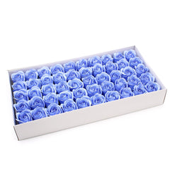 Craft Soap Flowers - Med Rose - Blue With Black Rim product image