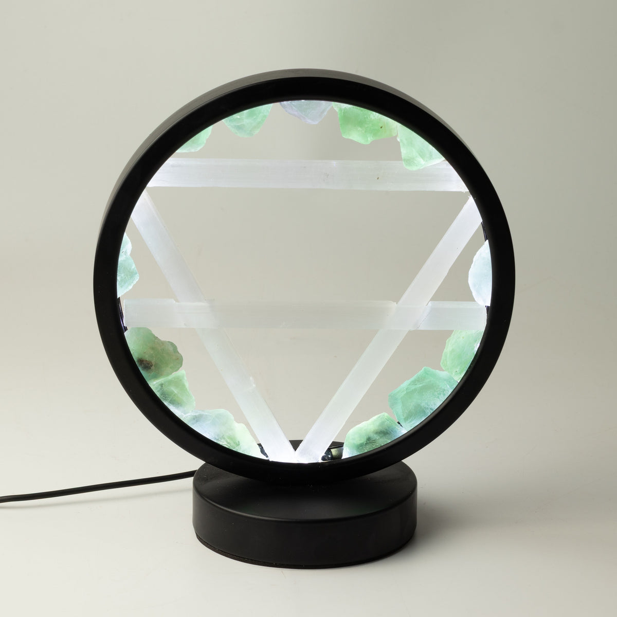 Gemstone Halo Lamp - Earth  - Aventurine & Selenite – product view 3