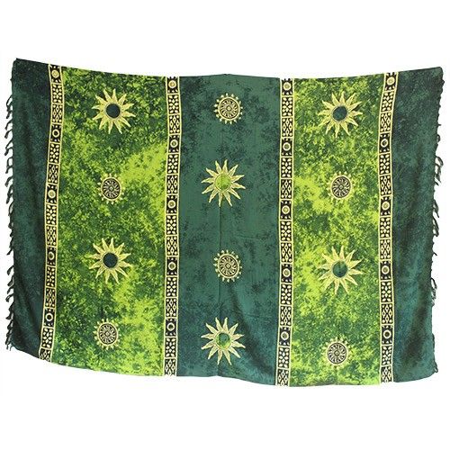 Bali Celtic Sarongs - Sun Symbols - Green product image 2