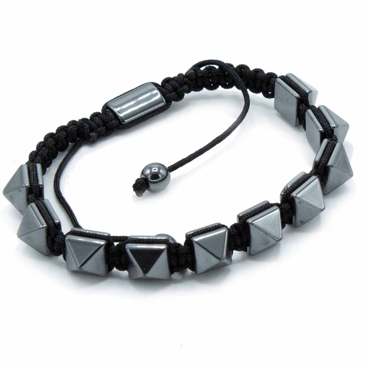 Magnetic Hematite Shamballa Bracelet - Spiky Pyramids product image