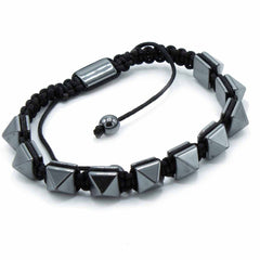 Magnetic Hematite Shamballa Bracelet - Spiky Pyramids product image