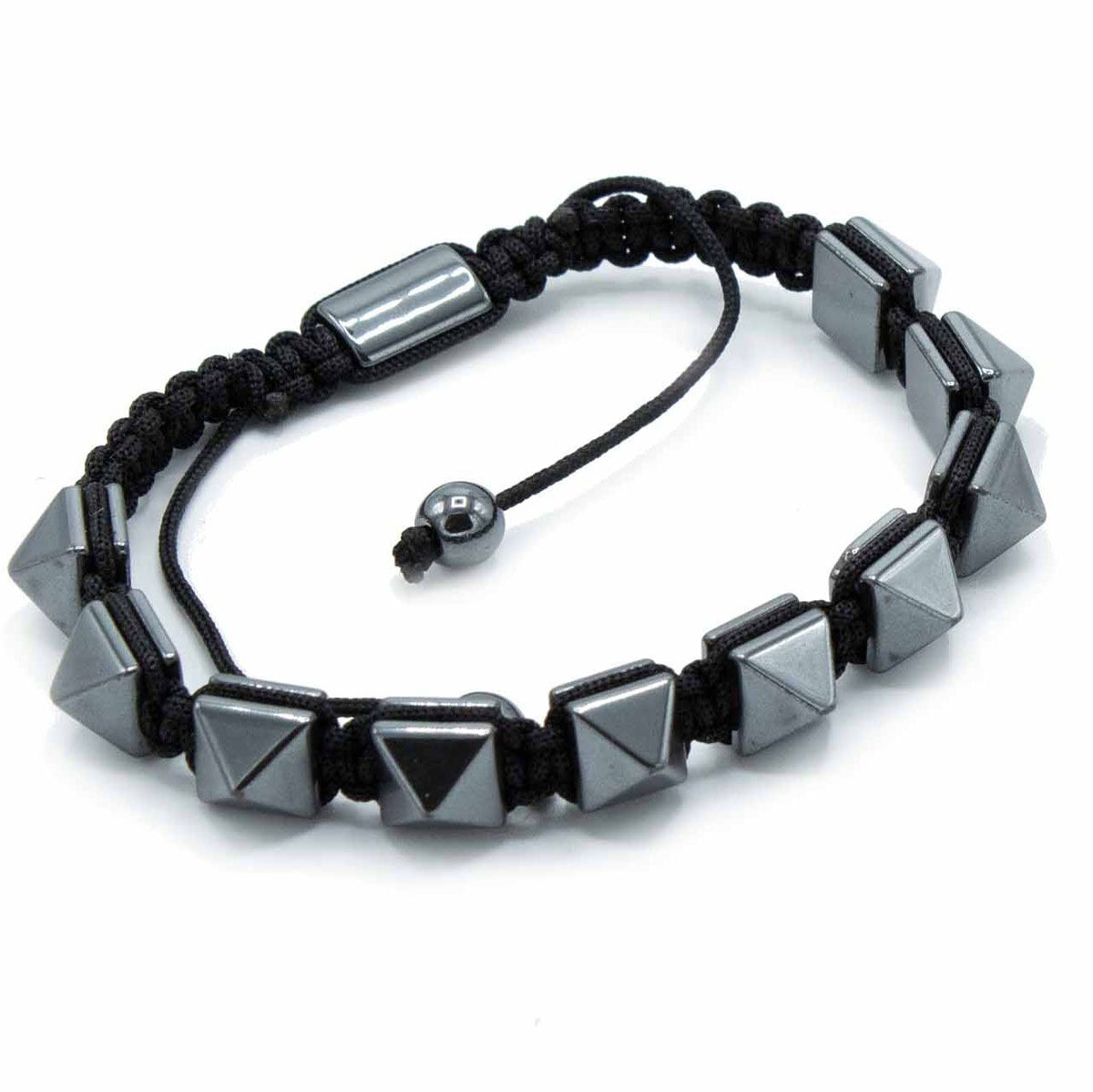 Magnetic Hematite Shamballa Bracelet - Spiky Pyramids product image