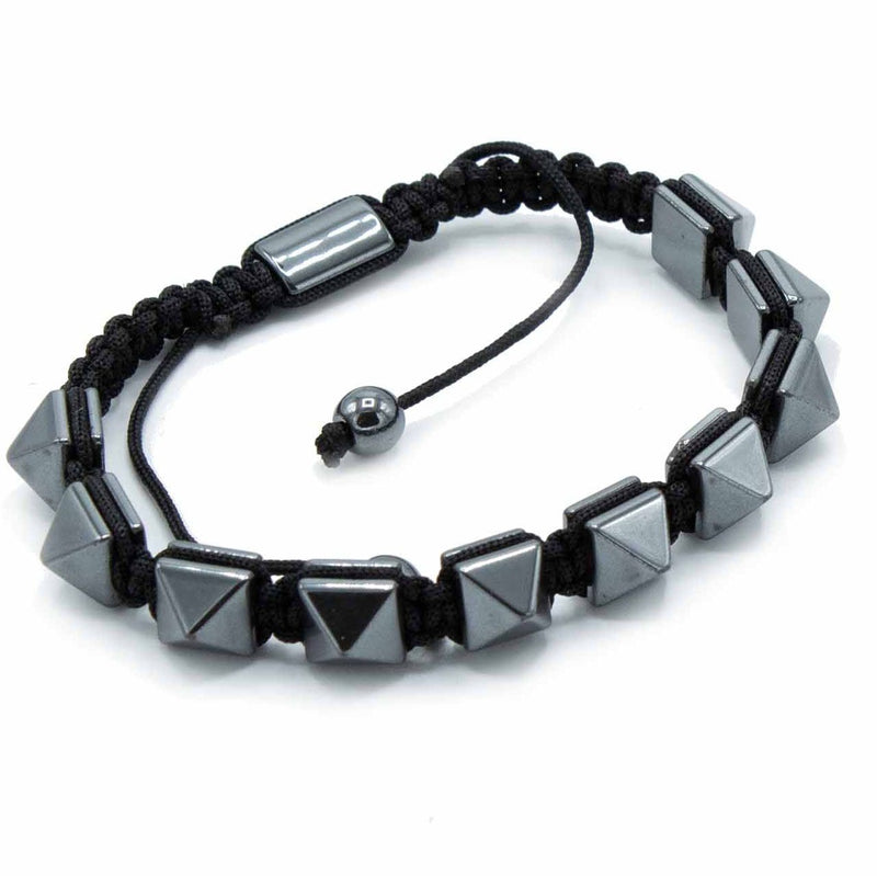 Magnetic Hematite Shamballa Bracelet - Spiky Pyramids product image