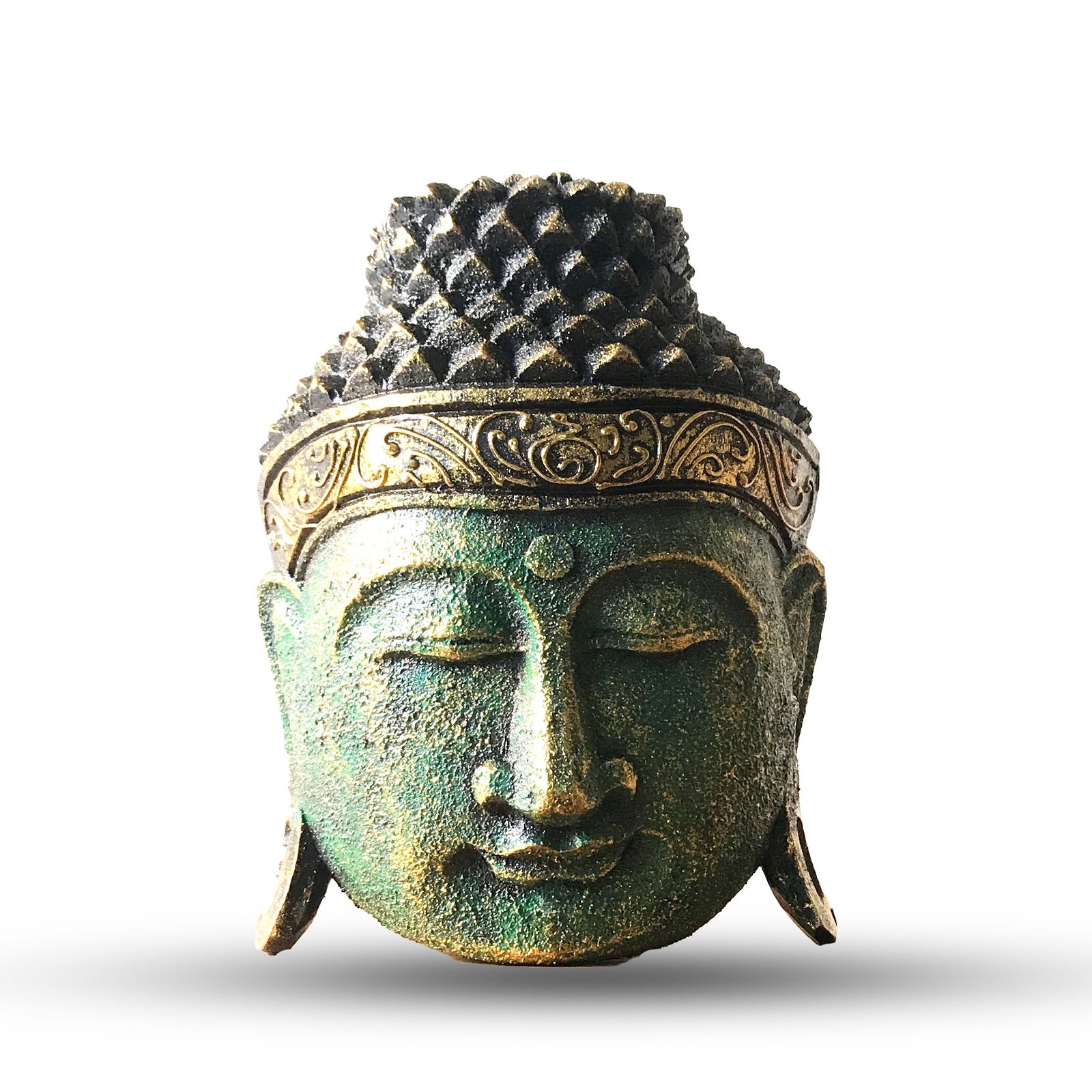 Home Decoration Buddha Head - 25cm - Green Shine Finish product image