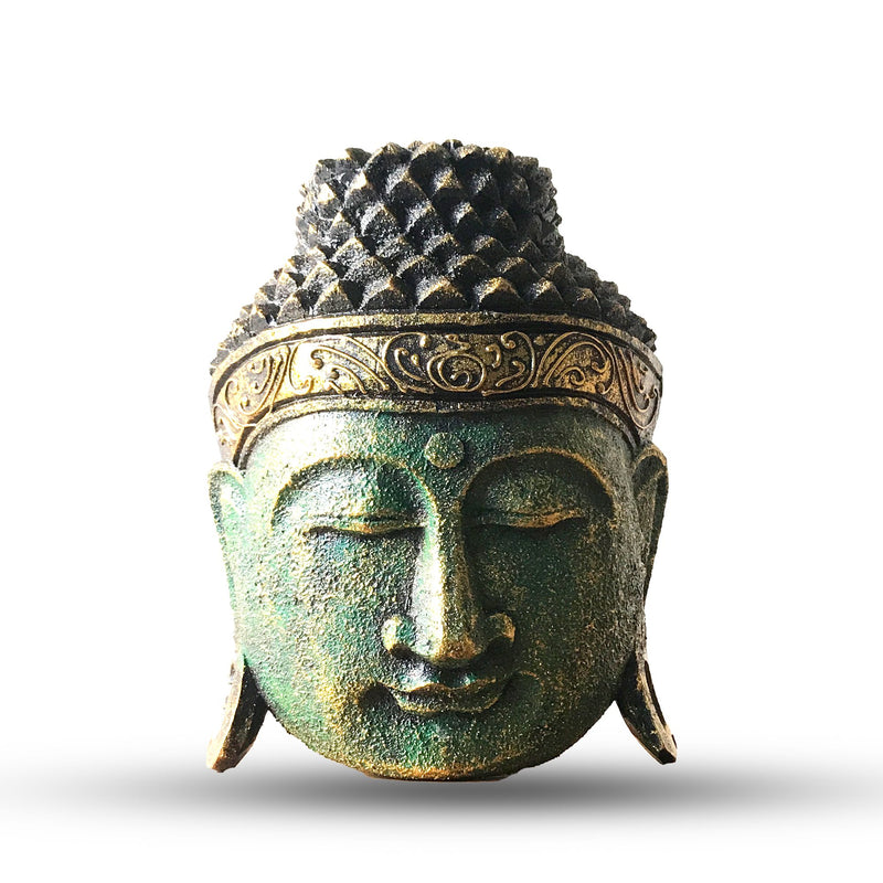 Home Decoration Buddha Head - 25cm - Green Shine Finish product image