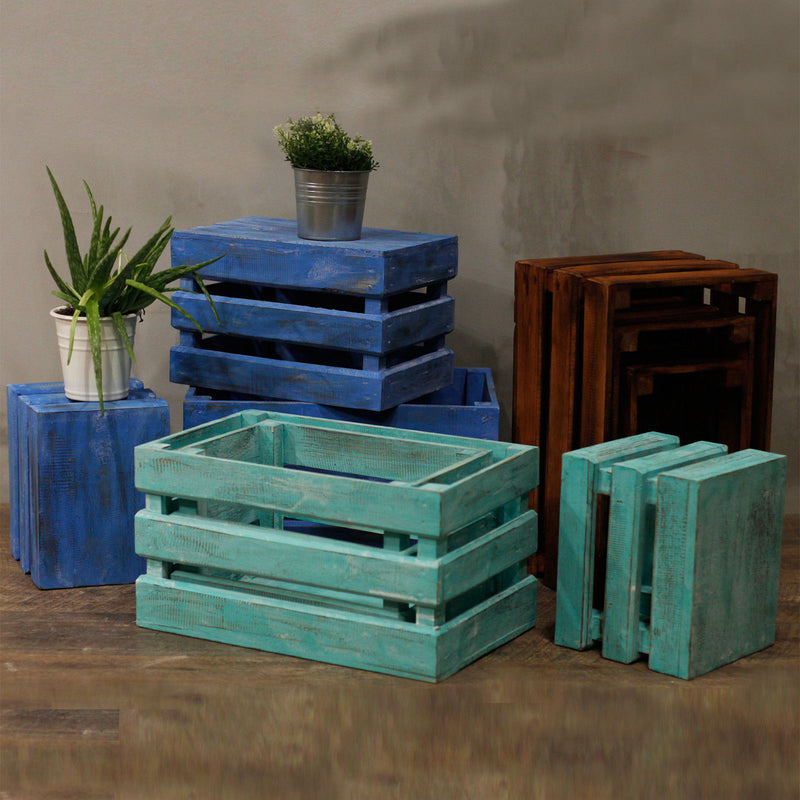 Wooden Storage Crates – Whitewash (Set of 3) product image