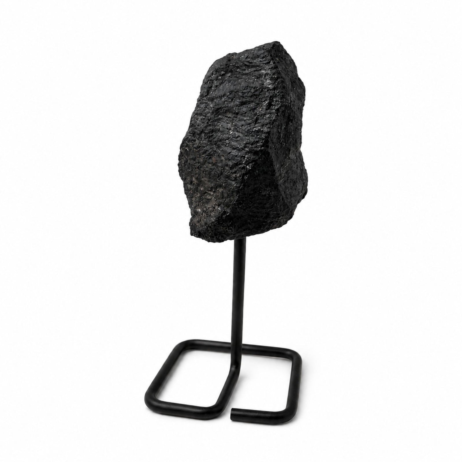 Mineral Specimen on Metal Stand - Black Tourmaline product image